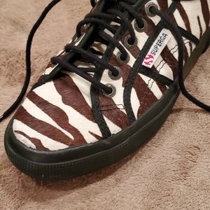 SUPERGA women's size 8 animal print sneakers